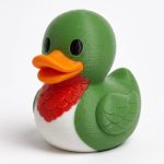 Ruby-Throated Hummingbird Duck Collectible Figurine - Unique Desk Decor for Adults – 3D Printed in Canada