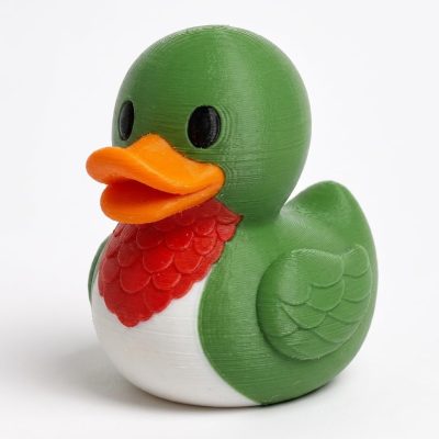Ruby-Throated Hummingbird Duck Collectible Figurine - Unique Desk Decor for Adults – 3D Printed in Canada