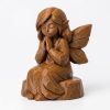 Figurine sculptée bois Fée tranquille
