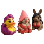 Thirst Trap Collectible Figurine Bundle of 3 - Duck, Gnome, Bunny - Bold & Sassy Adult Desk Decor - 3D Printed in Canada