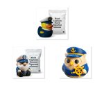 Boat Captain Collectible Figurine Bundle of 3 - Duck, Gnome, Owl - Nautical & Whimsical Adult Desk Decor - 3D Printed in Canada