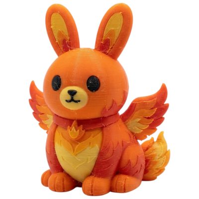 Phoenix Bunny Collectible Figurine - Unique Desk Decor for Adults – 3D Printed in Canada