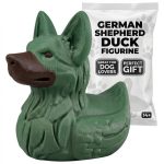 German Shepherd Duck Figurine – Funny 4x4 Rubber Duck for Vehicle Ducking, Cruise Hiding & Dog Lovers – Dashboard Collectible Gift for Off-Road & Travel Fans – 3D Printed in Canada (Forest Green)