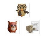 Owl Variety Collectible Figurine Bundle of 3 - Tiny Owls, Chihuahua Owl, The Friar - Whimsical & Unique Adult Desk Decor - 3D Printed in Canada