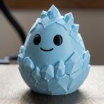Ice Crystal Eggling Collectible Figurine - Unique Desk Decor for Adults – 3D Printed in Canada