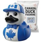 Canada Duck Figurine – Patriotic Maple Leaf Duck Collectible for Canada Day or Office Decor – Cute Red & White Desk Ornament – 3D Printed in (Ocean Blue) — 3D Printed Ducks by 3DCentral