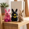Ensemble figurines de collection Lapin Flamant rose