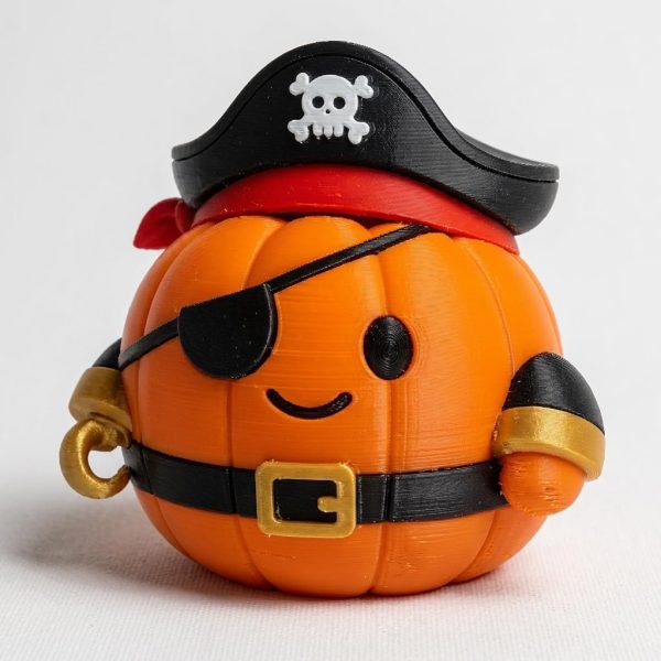 Pirate Captain Pumpkin Figurine
