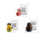 Pop Culture/Fun Duck Collectible Figurine Bundle of 3 - Canada, Rock, Mafia - Fun & Quirky Adult Desk Decor - 3D Printed in Canada
