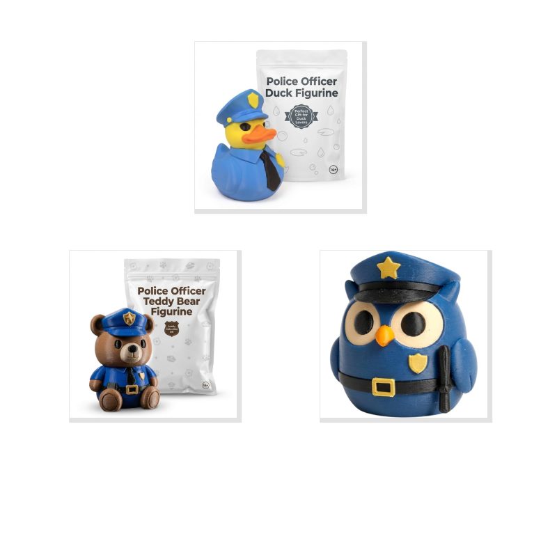 Ensemble de figurines animaux policiers