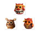 Owl Variety Collectible Figurine Bundle of 3 - Kung Fu Owl, Majestic Moose Hip Hop Rapper - Unique & Artistic Adult Desk Decor - 3D Printed in Canada