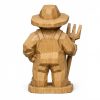 Figurine de fermier sculptée façon bois