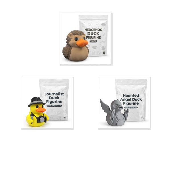 Duck Figurine Bundle Hedgehog Journalist