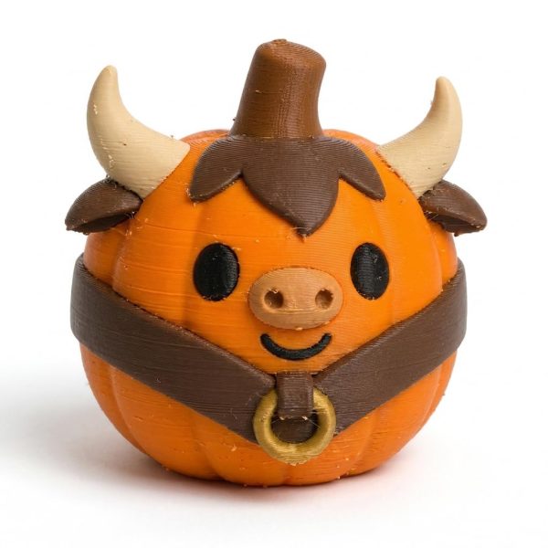 Bull Pumpkin Figurine