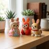 Ensemble de figurines de lapin Marie-Antoinette