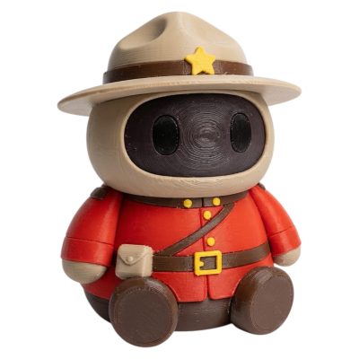 Canadian Mountie Robot Collectible Figurine - Unique Desk Decor for Adults – 3D Printed in Canada