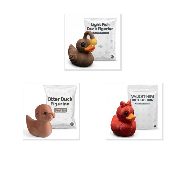 Duck Figurine Bundle Light Fish Otter Valentine