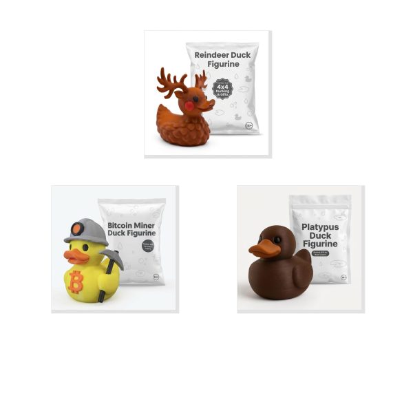 Duck Figurine Bundle Reindeer Bitcoin Miner