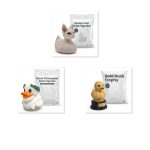 Duck Variety Collectible Figurine Bundle of 3 - Sphinx Cat, Greek Philosopher, Gold Trophy - Unique & Fun Adult Desk Decor - 3D Printed in Canada