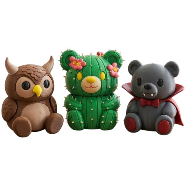 Ensemble fantaisiste de figurines d&rsquo;ourson