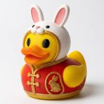 Chinese Zodiac Rabbit Duck Collectible Figurine - Unique Desk Decor for Adults – 3D Printed in Canada