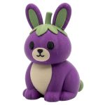 Purple Eggplant Bunny with Green Stem and Leaf Cap 3D Printed Collectible Figurine | Vegetable Themed Rabbit Shelf Decor - 3D Printed in Canada