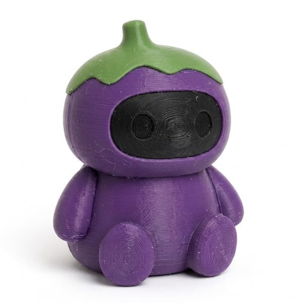 Figurine robot aubergine