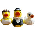 Duck Variety Collectible Figurine Bundle of 3 - Curly Hair Duck, Opera Singer Skeleton - Unique & Fun Adult Desk Decor - 3D Printed in Canada