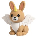 Pegasus Bunny Collectible Figurine - Unique Desk Decor for Adults – 3D Printed in Canada