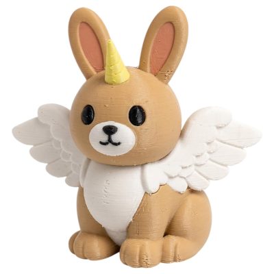 Pegasus Bunny Collectible Figurine - Unique Desk Decor for Adults – 3D Printed in Canada
