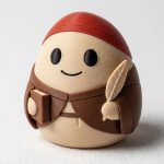 Medieval Scribe Eggling Collectible Figurine - Unique Desk Decor for Adults – 3D Printed in Canada