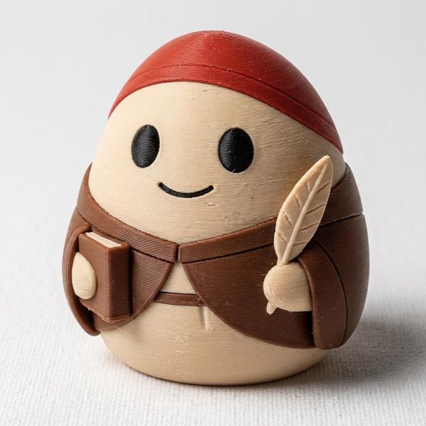Medieval Scribe Eggling Figurine