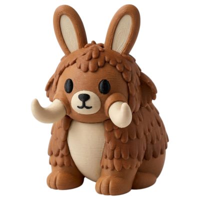 Mammoth Bunny Collectible Figurine - Unique Desk Decor for Adults – 3D Printed in Canada