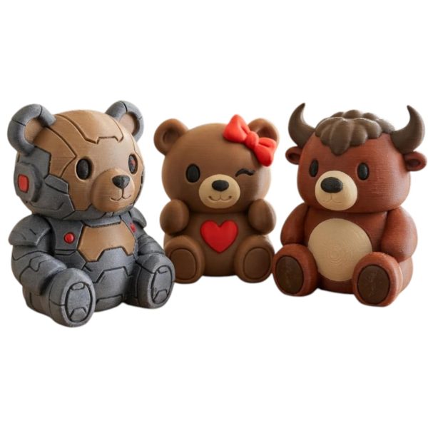 Ensemble de figurines d&rsquo;ourson mecha