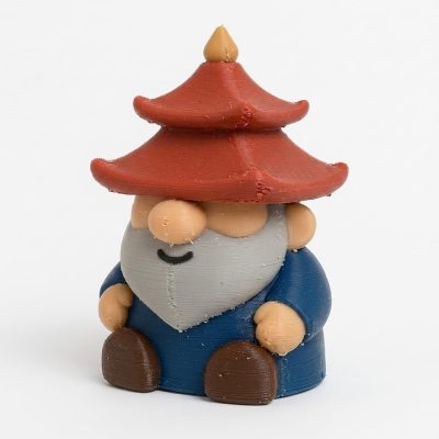 Pagoda Gnome Collectible Figurine - Detailed Bearded Garden Gnome Desk Accent for Home or Office Decor - Unique Fantasy Themed Gift - 3D Printed in Canada