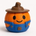 Farmer Pumpkin Collectible Figurine - Unique Desk Decor for Adults – 3D Printed in Canada
