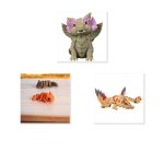 Dragon Variety 3-Pack Collectible Figurine Bundle of 3 - Flora, Mini Mini Zou, Crystalwing - Fantasy & Mythical Adult Desk Decor - 3D Printed in Canada