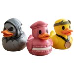 Duck Variety Collectible Figurine Bundle of 3 - Evil Ghoul Duck, Pastry Shell Bronze Medal - Quirky & Unique Adult Desk Decor - 3D Printed in Canada