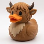 Highland Calf Duck Collectible Figurine - Unique Desk Decor for Adults – 3D Printed in Canada