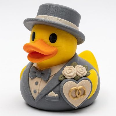Wedding Anniversary Duck Collectible Figurine - Unique Desk Decor for Adults – 3D Printed in Canada