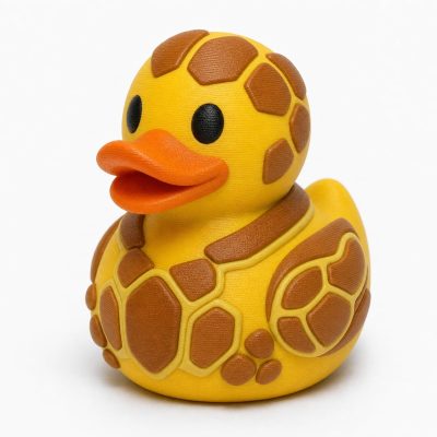 Amber Duck Collectible Figurine - Warm Gemstone Style Desk Decor for Adults – 3D Printed in Canada