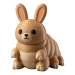 Tardigrade Water Bear Bunny with Segmented Body and Stubby Legs 3D Printed Collectible Figurine | Science Lover Rabbit Decor - 3D Printed in Canada