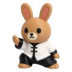 Tai Chi Bunny in Traditional White and Black Martial Arts Outfit 3D Printed Collectible Figurine | Zen Rabbit Desk Decor - 3D Printed in Canada