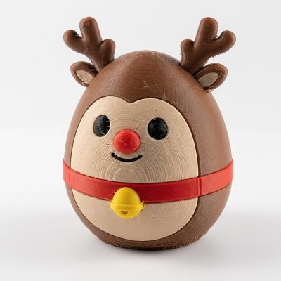 Reindeer Eggling Collectible Figurine - Unique Desk Decor for Adults – 3D Printed in Canada