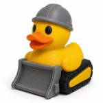 Bulldozer Duck Collectible Figurine - Construction Desk Decor for Adults – 3D Printed in Canada