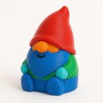 RGB Gnome Collectible Figurine - Colorful Bearded Gnome with Red Hat and Blue Body for Eye-Catching Desk Decor and Unique Shelf Display for Home or Office - 3D Printed in Canada