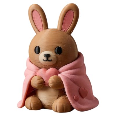 Cuddles Bunny Collectible Figurine - Adorable Desk Decor for Adults – 3D Printed in Canada