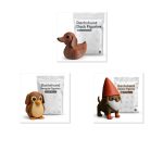 Dachshund Collection Collectible Figurine Bundle of 3 - Duck, Penguin, Gnome - Funny & Whimsical Adult Desk Decor - 3D Printed in Canada