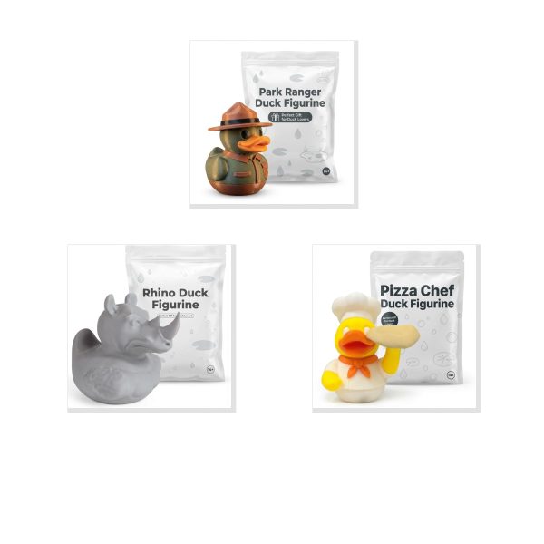 Park Ranger Rhino Pizza Chef Duck Figurine