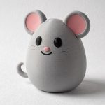 Mouse Eggling Collectible Figurine - Unique Desk Decor for Collectors – 3D Printed in Canada